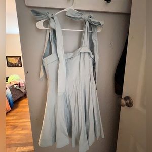 Blue dress with shoulder ties